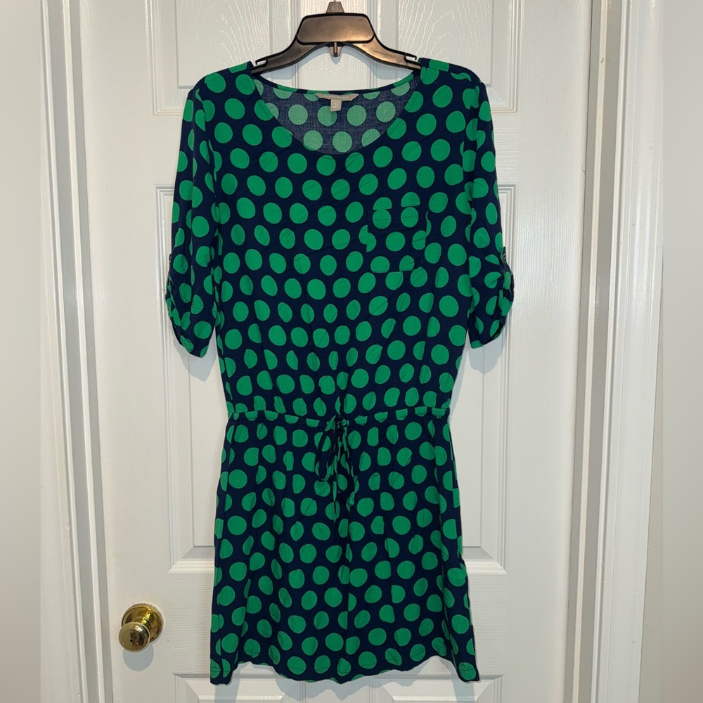 Banana Republic Green and Navy Thin Summer Dress. Size S